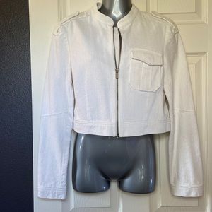 BCBG MaxAzria cropped jacket. White. Size S.